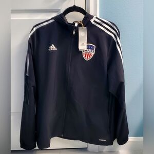 Adidas Black Track Jacket with White Stripes